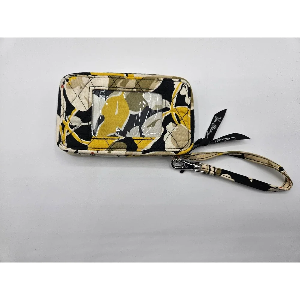 Vera Bradley‎ Women's Wrislet Card Holder Yellow Black White Floral